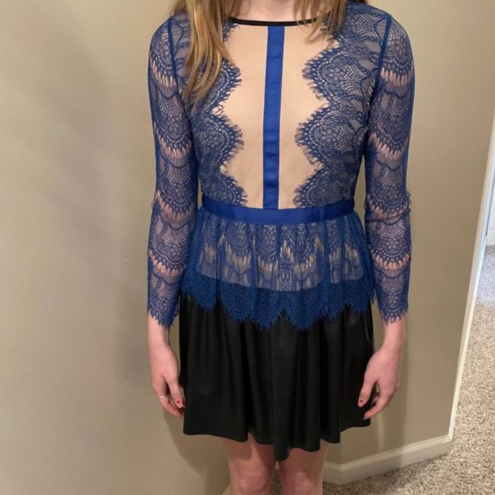 Faux Leather and Lace Dress